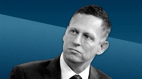 Peter Thiel portrait looking thoughtful and serious, in a dark suit with a neutral background.
